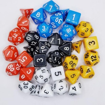35-teiliges polyedrisches Würfelset D4 D6 D8 D10 D12 D20 Spielzeug Party Favors