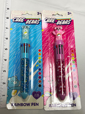 Care Bears 10 Color Rainbow Pens Grumpy Bear & Cheer Bear Set of 2 New Sealed