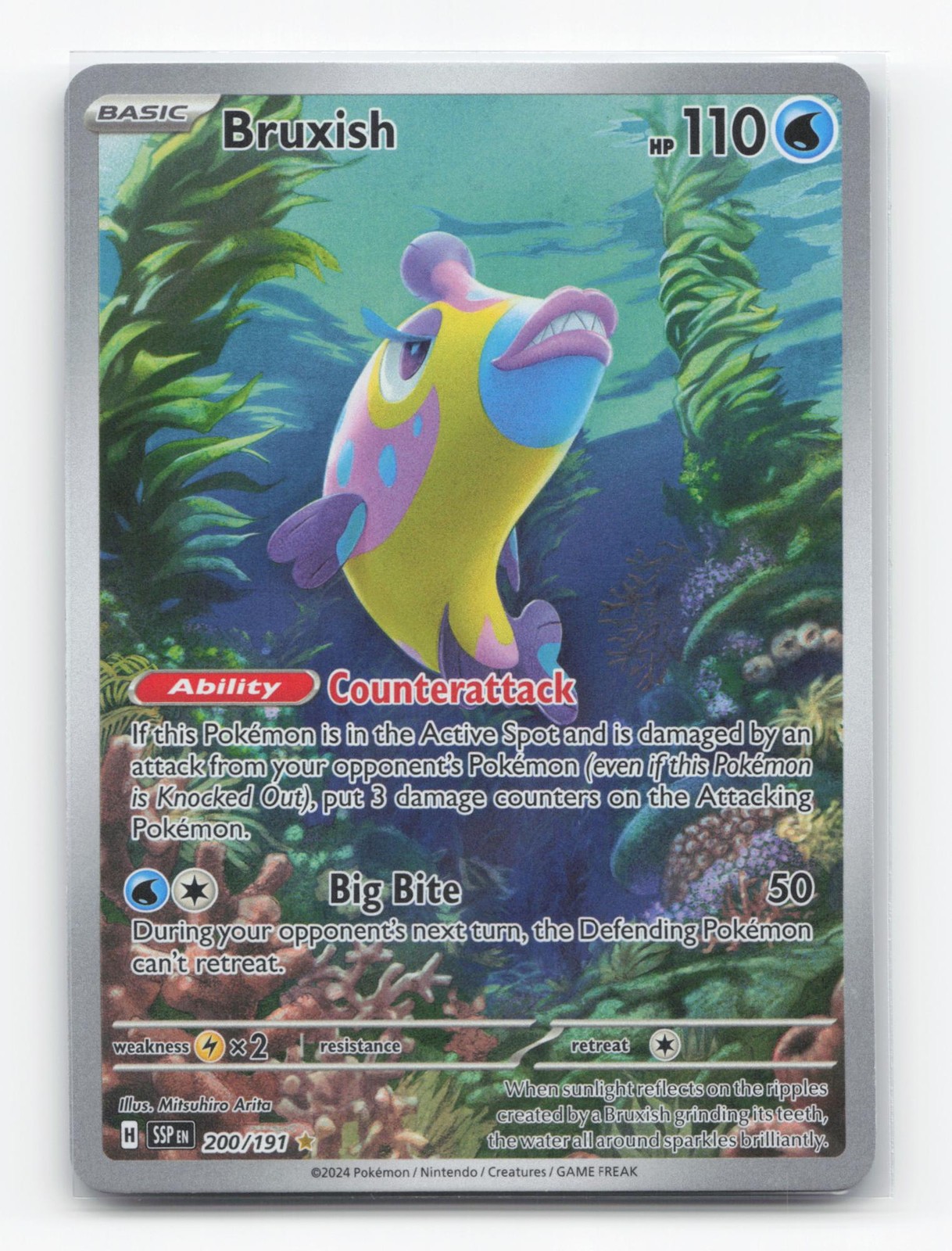Pokemon TCG - Bruxish 200/191 Near Mint Illustration Rare Surging Sparks