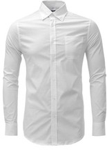 Men  s Dress Shirt, Long Sleeve Solid Slim/Regular Cotton Stretch Shirt