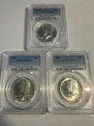 1964-KENNEDY HALF DOLLAR BU UNC MINT STATE 90% SILVER COIN PCGS MS64 LOT OF 3