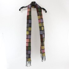Cashmyarn by Berkshire Multicolor Plaid Fringe Acrylic Scarf 12"x70"