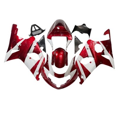 For GSXR1000 2000 2001 2002 Suzuki Fairing Candy Red White Injection Bodywork 