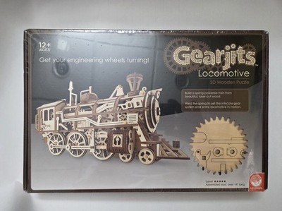 Mindware Gearjits Locomotive 3D Wooden Puzzle Spring Powered