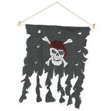 20"x16" Pirate Flag with Pole, Skull Crossbones Jolly Roger Halloween 20" x 16"