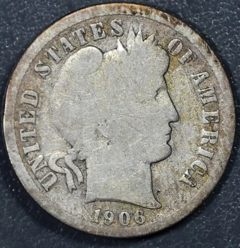 1906-O 10C BARBER SILVER DIME KM#113 Circulated A6309