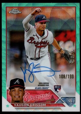 2023 Topps Chrome - Rookie Autographs Vaughn Grissom #RA-VG Aqua Wave Refractor