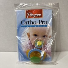 Vintage Playtex Latex Ortho-Pro Pacifier Binky Blue Green Yellow New