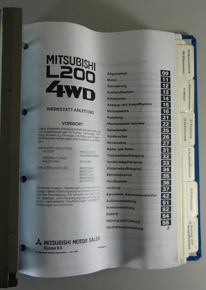 Manuale Di Officina Mitsubishi Pick Up L200 / 4WD TD 4 X 4 | A Partire Dal 1993 - Immagine 3 di 4