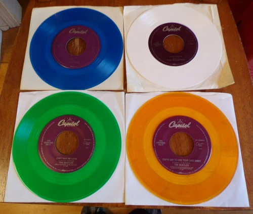 The Beatles & Beatles Related Set of 4 Jukebox 45s Colored Vinyl Capitol Records