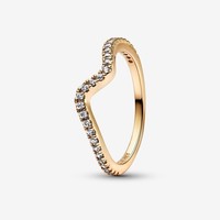 Pandora Ring GrößE 56, Funkelnder Wellenring, Gold