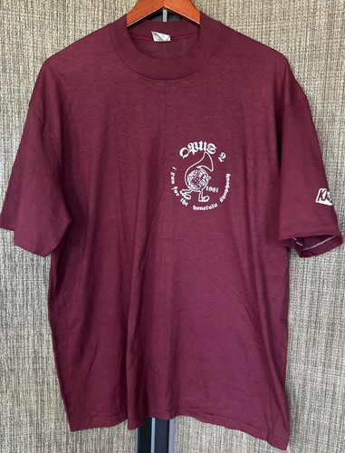 Vtg 1981 Opus 2 Hi Cru By Stedman Men’s XL Shirt Maroon I Ran For The Honolulu S - Picture 1 of 13