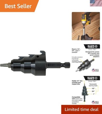 Precision Power Conduit Reamer for 1/2-1 Inch EMT with Improved Bit Retention