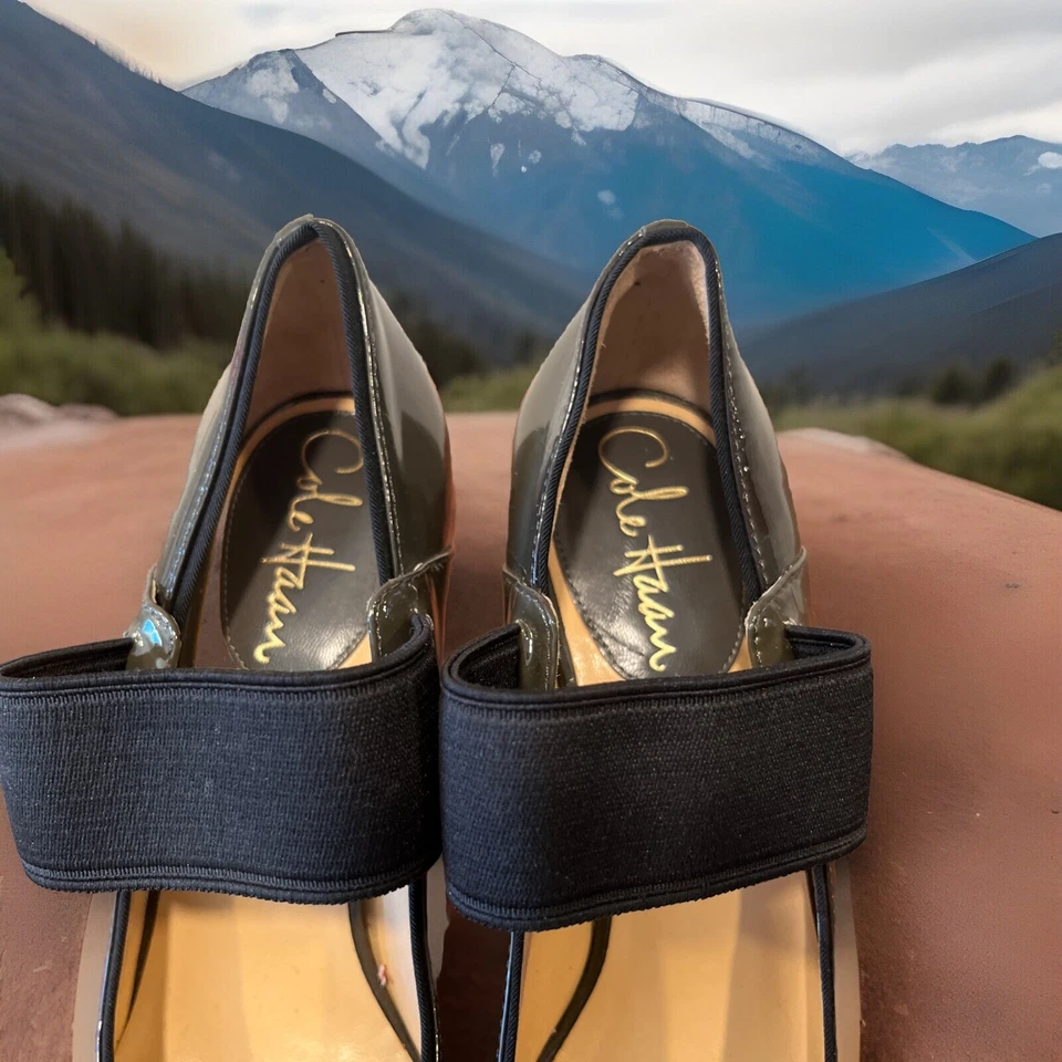Cole Haan 女式 7.5B 码灰色漆皮 Mary Jane 高跟鞋方跟舒适 — 第 4/4 张图片
