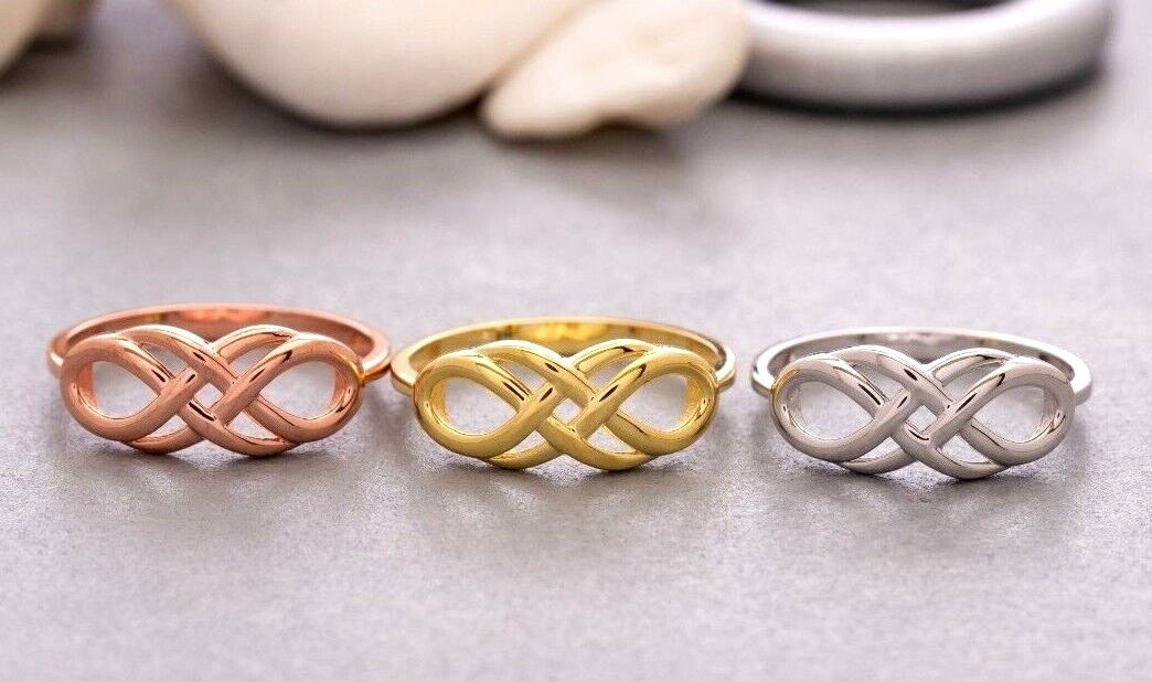 14K Solid Gold Infinity Ring, Dainty Infinity Ring, Love Ring eBay