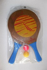 Sportcraft BEACH RALLYBALL 2 Wood Paddles w/2 Balls - NEW Sealed