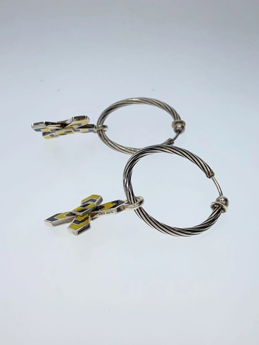 Boucles d'oreilles GUCCI jaune croix noire hauteur supérieure 3 cm larg,5 cm accessoires femmes