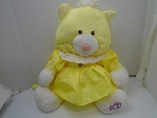 VTG Fisher Price Puffalump Yellow Cat Plush Complete Dress Nylon Parachute Doll