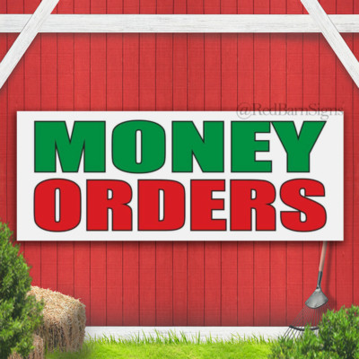 MONEY ORDERS Advertising Banner Vinyl Mesh Sign Cash Gold Pawn Shop Credit Pay