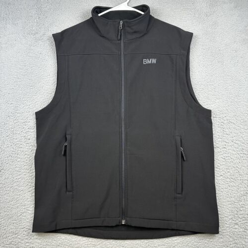 Oobe BMW Vest Jacket Mens Large Black Employee Windbreaker Dealership Softshell - Picture 1 of 13