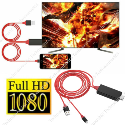 HDMI AV HDTV Mirroring Cable Adapter For iPhone 7 8 X XR XS 11 12 13 14 Pro Max