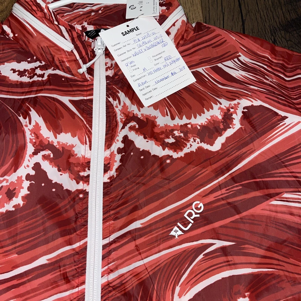 LRG Lifted research group wavy windbreaker sample men’s medium￼red - Image 2 of 4