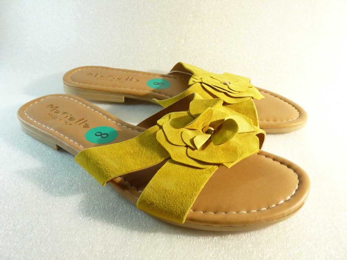 Mariella Women Shoes sandals Dark Yellow Slide Wedge Size SKU