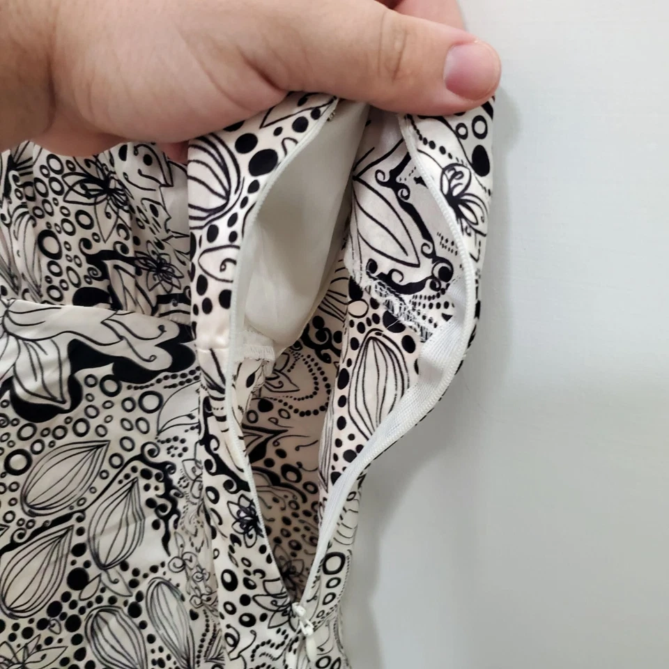 Bebe Mujer Y2K Años 2000 Blanco Negro Artístico Estampado Floral Seda Correa Trenzada Cami S Foto 4 de 4