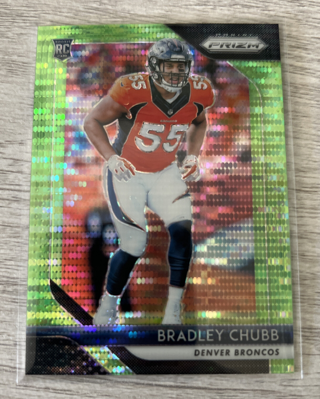 2018 Panini Prizm Bradley Chubb Green Pulsar Rookie #204 Denver Broncos