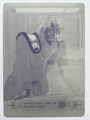 2014 Topps Star Wars UK Perspectives GARM BEL IBLIS 1/1 Yellow Printing Plate