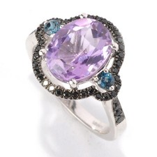 925 Sterling Silver 2.87ctw African Amethyst Cocktail Ring, Size 7