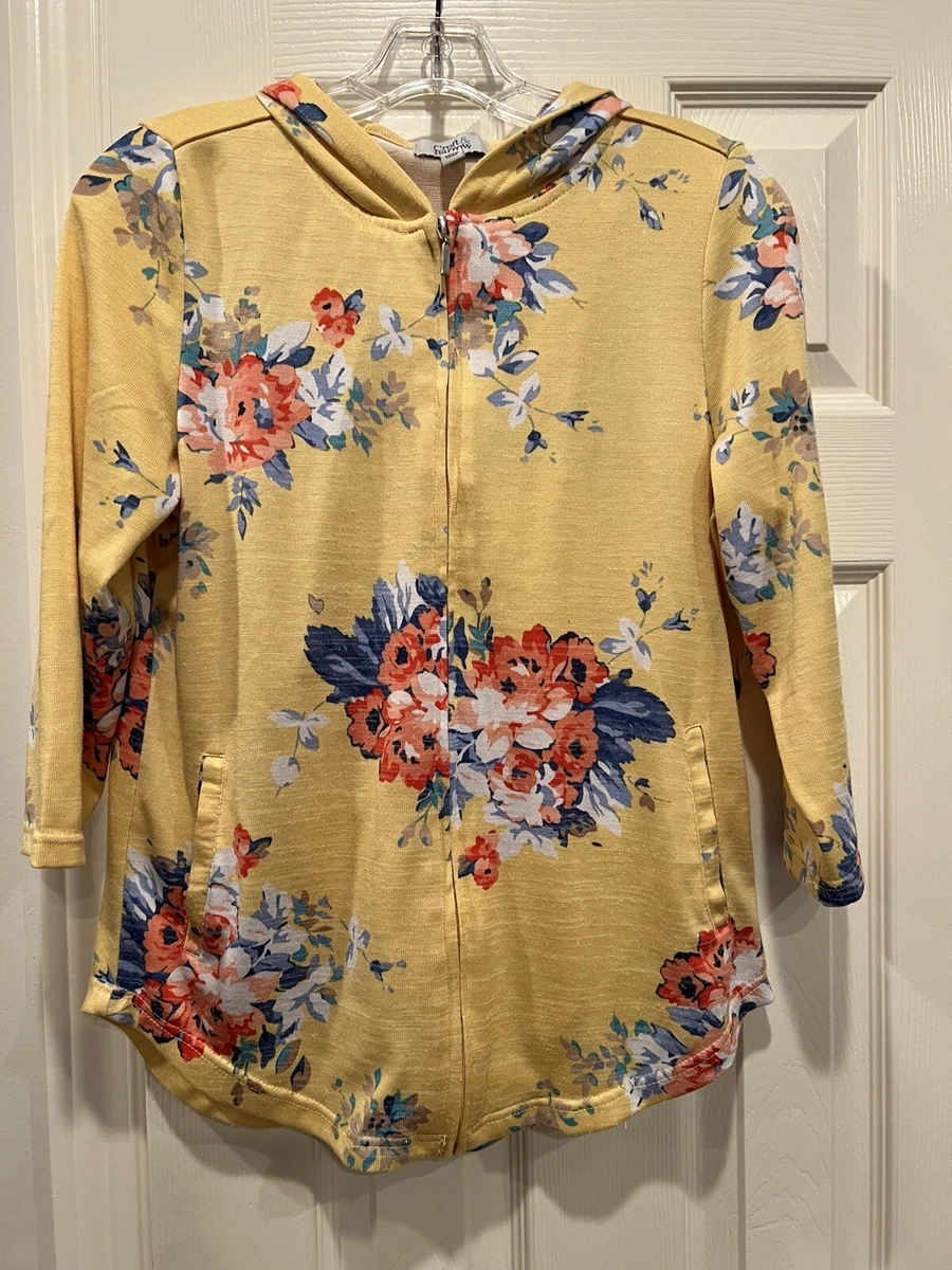 Croft Barrow Women s Full Zip Hoodie Jacket Size Small Yellow