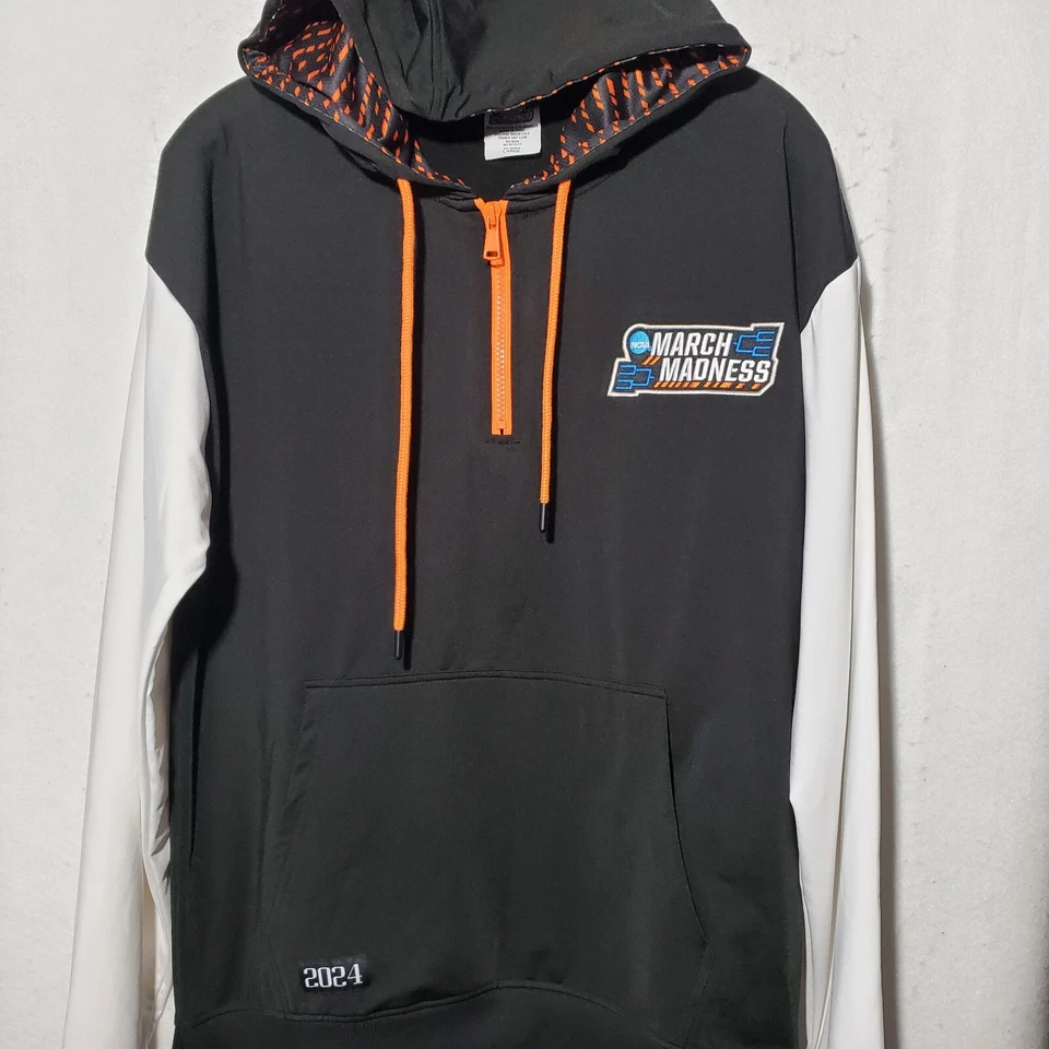 Official 2024 NCAA Men Basketball 1/4 Zip Sweatshirt March Madness Black Hoodie - Image 2 of 4