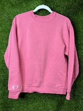 Vintage Tultex Sweater Adult Pink Raglan Sweatshirt Size Medium Embellished Rare