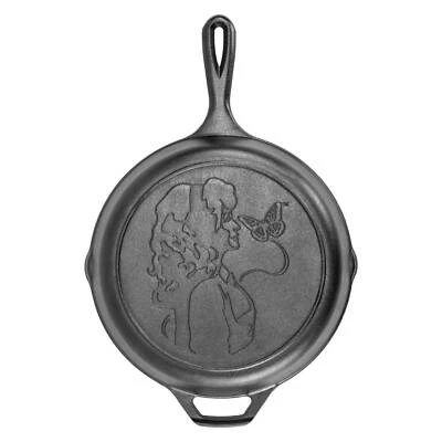 Lodge Cast Iron Skillet, Dolly Parton Profile and Butterfly Design, 10.25 in dia