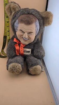 Vintage Ted Kennedy 1980 Presidential Candidate Teddy Bear W org ribbon Rare!