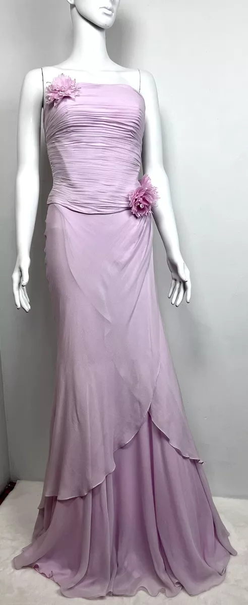 Alyce Paris Formal Dress Pink Silk 2 Peice Floral Long Eveing Gown Women s 6