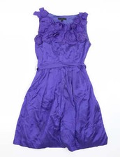 Coast Womens Purple Cotton Blend Ball Gown Size 8