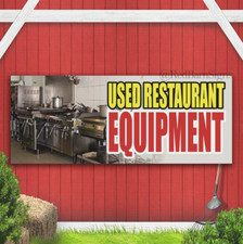 Used Restaurant Equipment Bar Buffet Shop Banner Sign With Grommets