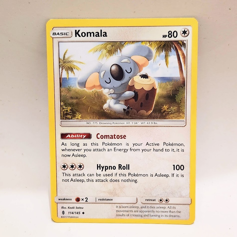 Pokemon Komala 114/145 Sun & Moon Guardians Rising Uncommon TCG Basic Card