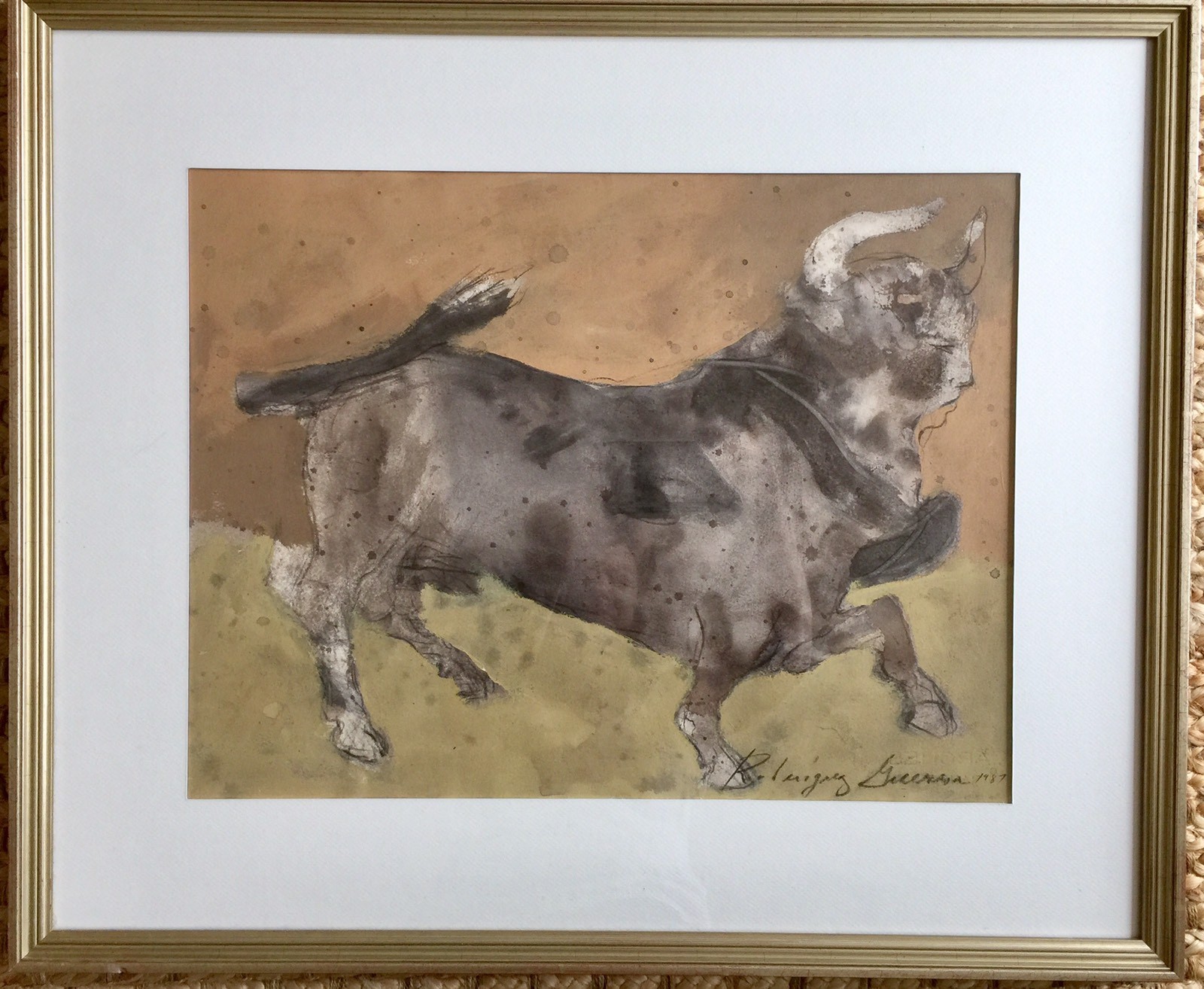 Jose Luis Rodriguez Guerra : Untitled 1987 Original Acrylic on Paper