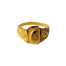 22K/18K Real Certified Yellow Gold Leaf Design Kids Ring