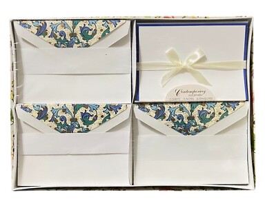 DS-MAX Stationery Contemporary Paisley 15 Sheet 15 Note 30 Envelope Blue/Gold