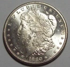 1880-S MORGAN SILVER DOLLAR Frosty Semi Proof Like CH BU *Free Ship  #5 A30