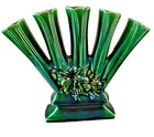 VINTAGE McCOY POTTERY FIVE FINGER VASE WITH EMBOSSED GRAPES & LEAVES