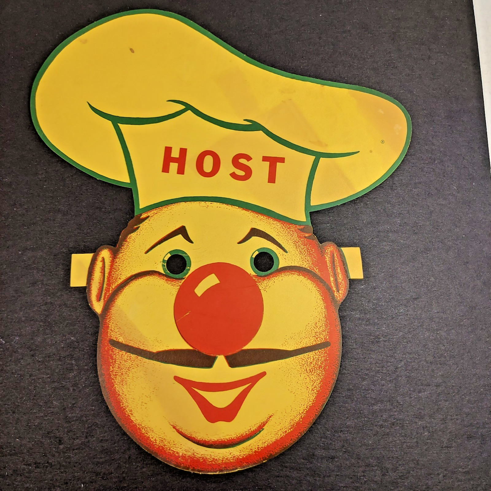 1960s INTERSTATE HOSTS RESTAURANTS vintage die-cut children's menu CLOWN, COWBOY