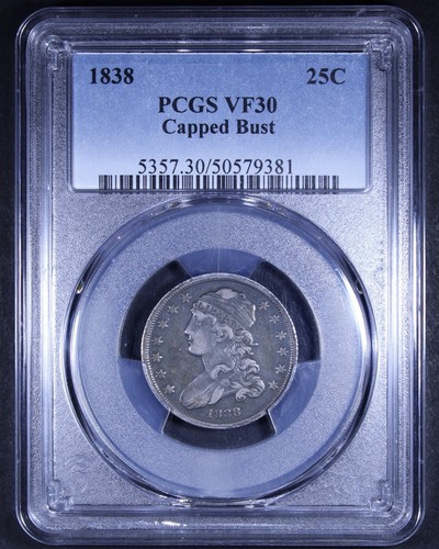1838 Capped Bust Quarter - 25c PCGS VF30 - Lovely Surfaces