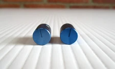 Small Blue Solid Aluminum Control Knobs For HiFi Amp Guitar 1/2"x 3/8" Lot of 2