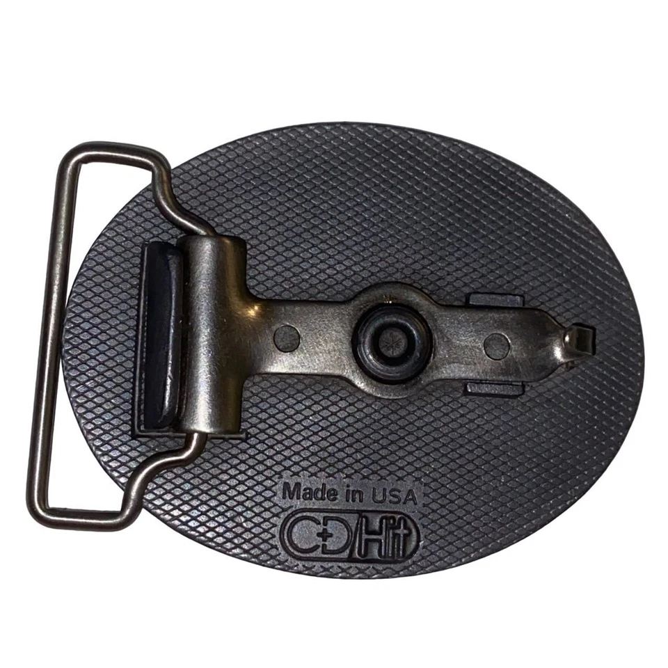 De colección Centel Lineman Hebilla de Cinturón Borde Cromo Esmalte Verde CD Hit Teléfono Foto 4 de 4