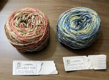 Artyarns BEADED SILK Yarn GLASS BEADS 100 % Silk 50gr / 100yds ea. Set of 2
